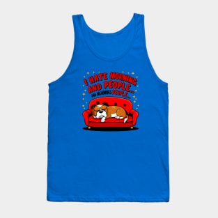 cute dog sleep and say I hate morning people Tank Top